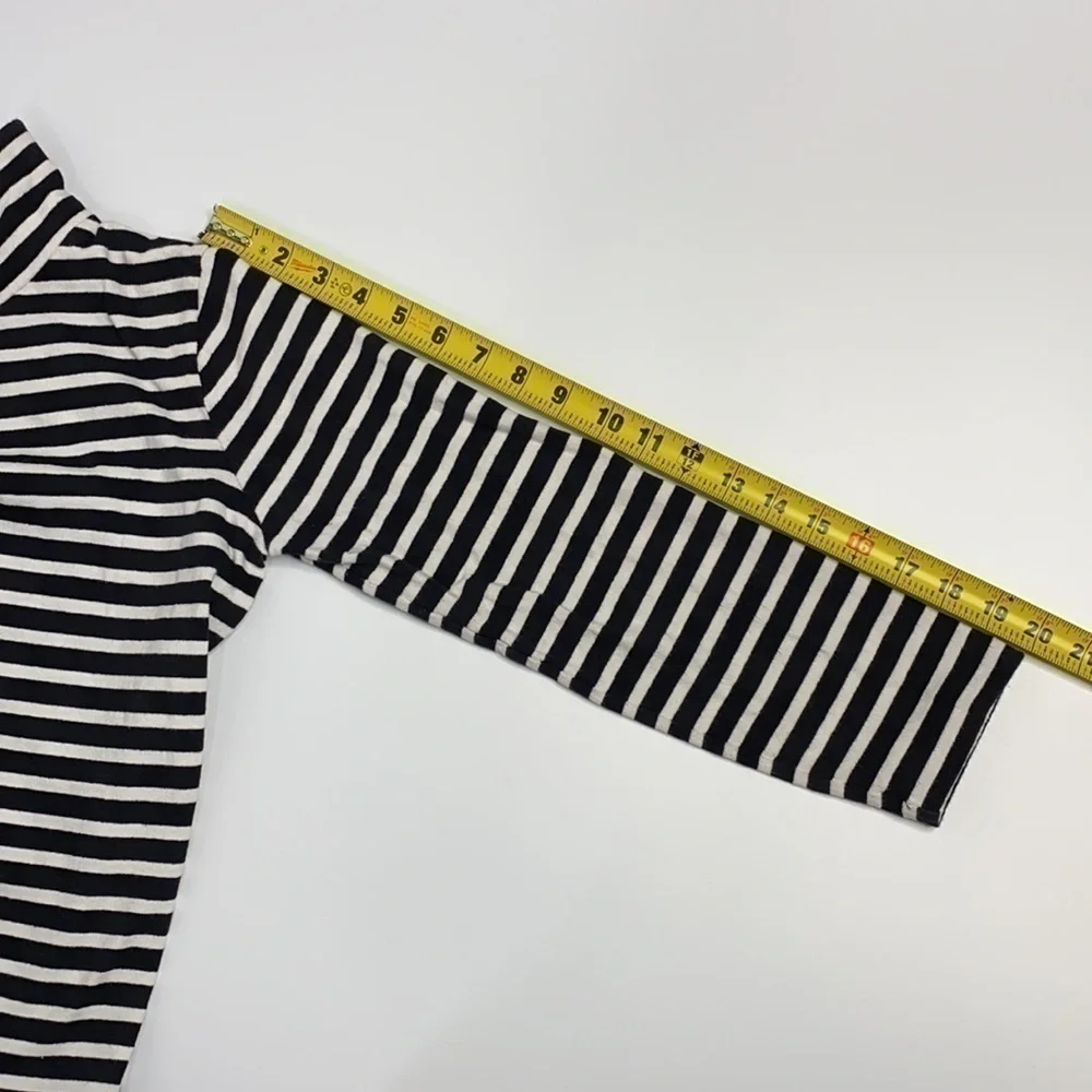 J Crew Black and White Sailor Funnel Neck Shirt XXS
